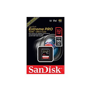 Cartão de Memória Sandisk Extreme Pro 32GB 95MBs