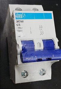 MDW-C6-2 Minidisjuntor Bipolar 6A Curva C, 5kA 230/400v - WEG