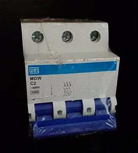 MDW-C2-3 Minidisjuntor Tripolar 2a Curva C 1,5ka 230/400v - WEG