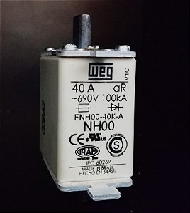 FNH00-40K-A Fusivel Ultrarrapido 40a 100ka/690vca - WEG