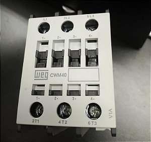 CWM40-00-30V26 Contator Tripolar De 40a Em Ac-3 60a/Ac1 220v/60hz-WEG