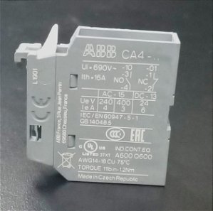 1SBN010110R1010 Bloco De Contato Auxiliar Ca4-10 - ABB