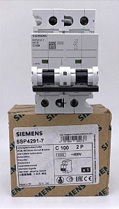 5SP4291-7 Minidisjuntor Bipolar 100a 220/380vca Curva C 10ka - SIEMENS