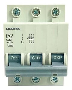 5SJ1332-7MB Minidisjuntor Tripolar 32a Curva C - SIEMENS