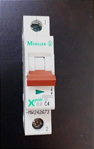 PLS6-C4 Disjuntor Modular termomagnético 1 polo, curva C, 4 A CC (corrente contínua)- EATON
