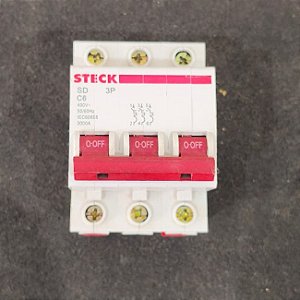 SDD63C06 Mini Disjuntor Tripolar 6a Curva C 3ka 230/400vca - STECK (USADO)