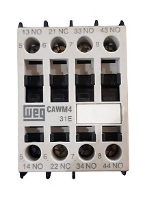 CAWM4-31-00V26 Contator Auxiliar 10a 3na+1nf 190v50/220v 60hz 220v - WEG (USADO)