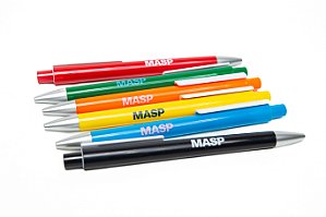 CANETA PLASTICA MASP - COLORIDA