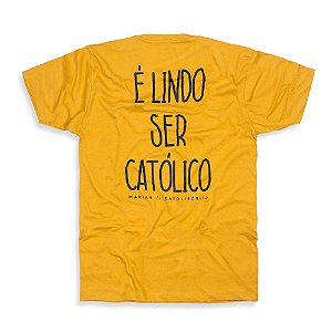 CAMISETA É LINDO SER CATÓLICO // MOSTARDA