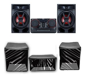 Kit 3 Capas Mini System LG Ck43 Preta Frente Transparente