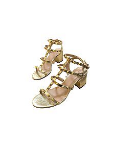 SANDALIA SOL OURO SPIKES