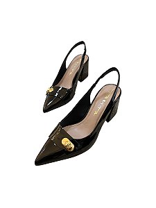 ESCARPIN TAB PRETO VERNIZ