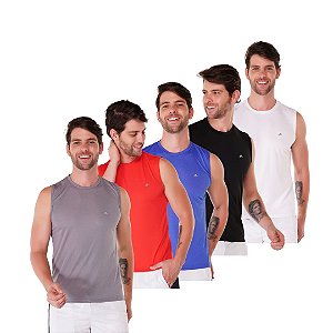 Kit 5 Regatas Machão Masculina Academia Fitness