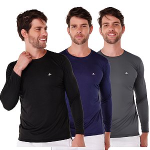 Kit 2 Camisa manga Longa Masculina Térmica Proteção 50+ Uv