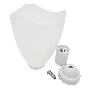 Kit Globo Luminária Plástico Para Ventiladores De Teto Branco Universal