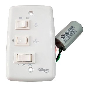 Chave Capacitiva 3 Velocidades 1 Tecla Lâmpada com Capacitor 12UF 127v - Ventex