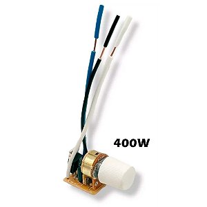 Controlador Dimmer Rotativo Branco Bloco 400w 110v / 220v Com Off