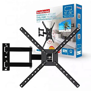 Suporte Articulado para TV LED, LCD, Plasma, 3D e Smart TV de 10” a 56” - Brasforma BRA4.0