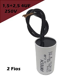 Capacitor 2 Fios 4 uf 250 Vac Para Ventiladores e Exaustores