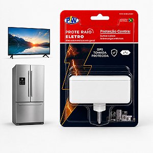 Protetor Contra Raios Descargas Picos de energia 2 Tomadas 20a Bivolt para Eletrodomésticos