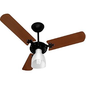 Ventilador de Teto Venti Delta New Preto 03 Pás Mogno