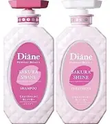 Kit de Shampoo e condicionador de tratamento - Diane Sakura Shine Treatment 450 ml  ( Cada ). Cabelos ressecados , com químicas e danificados