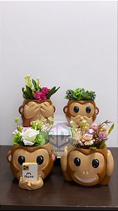 Vasos decorativo 4 macacos