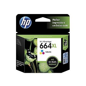 Cartucho HP 664XL - F6V30AB Tricolor