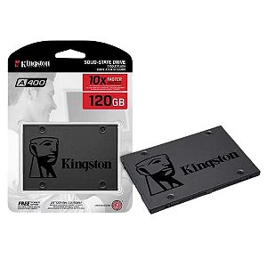 SSD A400, Kingston, SA400S37/120G, Preto