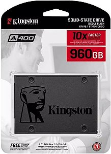 SSD A400, Kingston, SA400S37/960G, Preto