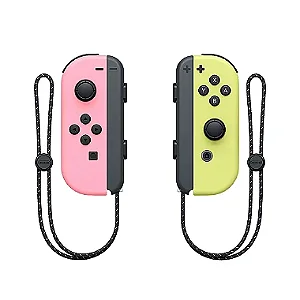 Controle Joy-Con Nintendo Switch Rosa e Amarelo Pastel