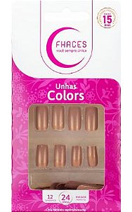 Unhas Fhaces Colors Rosa Flash Metalizado - 24 unhas