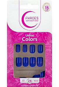 Unhas Fhaces Colors Azul Safira - 24 unhas