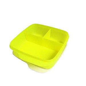 Tupperware Basic Line 550ml Com Divisórias Verde Neon