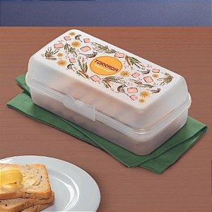 Tupperware Porta Torrada Retangular Floral