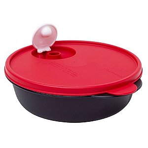 Tupperware Cristalwave 1 Litro Preto e Vermelho