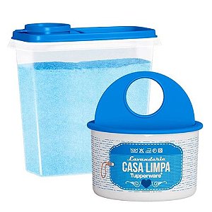 Tupperware Kit Lavanderia Azul e Branco