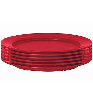 Tupperware Prato Outdoor Vermelho 6 Pecas