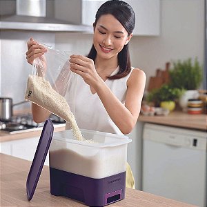 Tupperware Modular Arroz 5kg Smart Branco e Roxo