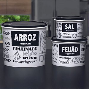 Tupperware Kit Caixa Arroz com Feijão e Sal PB 3 Pecas