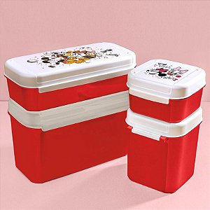 Tupperware Kit Visual Box Mickey e Amigos 4 Pecas