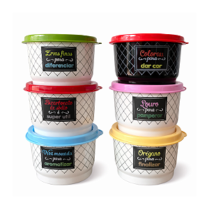 Tupperware Kit Potinhos Temperos 140ml Bistrô 6 Pecas