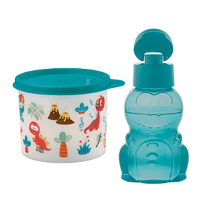 Tupperware Kit Eco Kids Dino 350ml + Redondinha 500ml Caribe
