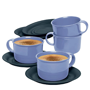 Tupperware Conjunto 4 Xícaras 150ml com Pires