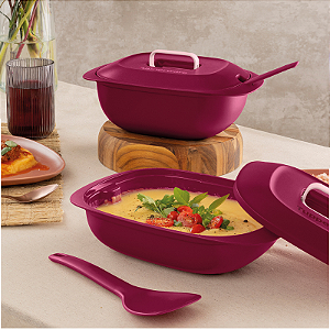 Tupperware®  Kit Travessa Servire Com Colher 1,3L e 2L