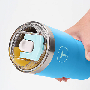 Tupperware® Copo Térmico Big T com Canudo 630ml Azul Grécia