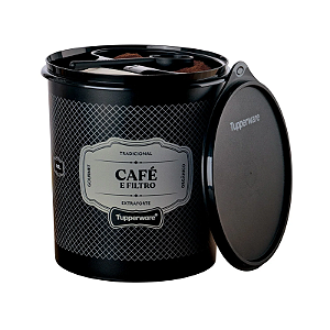 Tupperware Caixa Café e Filtro Essences Preto 500g e 30 Filtros