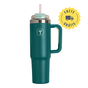 Tupperware Copo Térmico Big T com Canudo 1,1L Verde Mistério