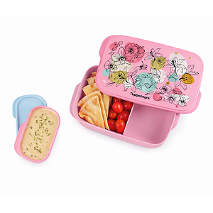 Tupperware Basic Line Slim 590ml Com Divisórias Orquideas