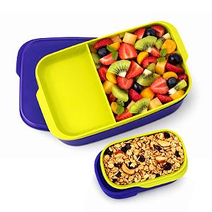 Tupperware Basic Line Slim 590ml Com Divisórias Margarita